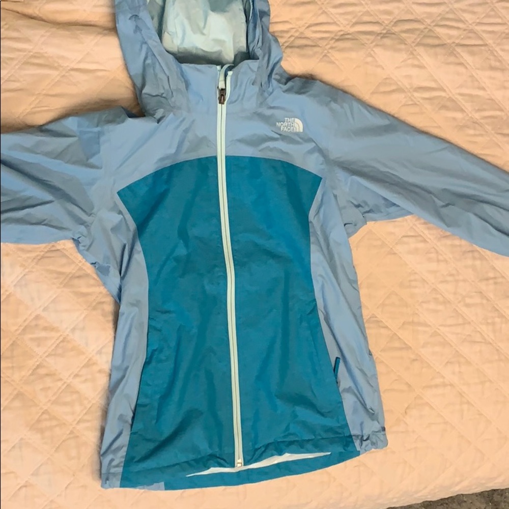 Blue girls north face winter jacket